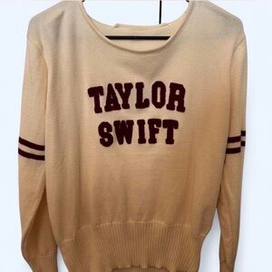 Taylor Swift Official Cream and Burgundy Sweater